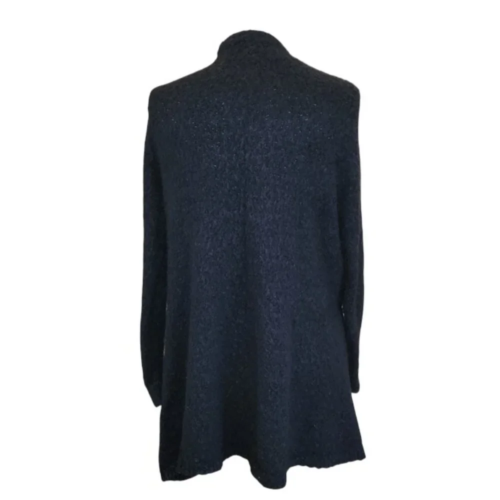Women's Torrid Long Black Rough Knit Open Front Cardigan with Pockets - Size 3 - Picture 3 of 9